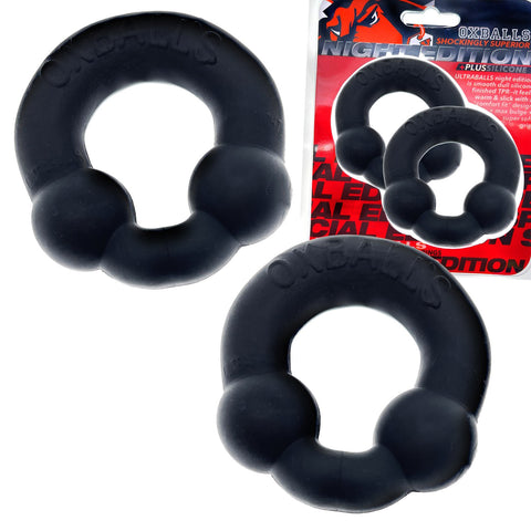 Ultraballs 2- Piece Cockring Set - Night Black