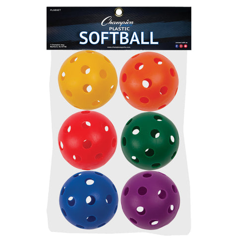 Plastic Softballs, 6 Per Set, 3 Sets