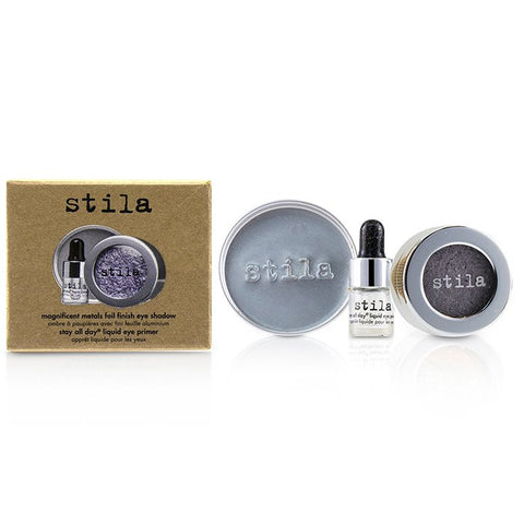 Magnificent Metals Foil Finish Eye Shadow With Mini Stay All Day Liquid Eye Primer - Metallic Cobalt - 2pcs