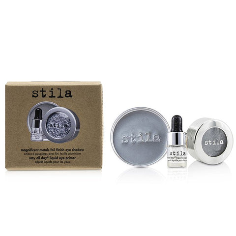 Magnificent Metals Foil Finish Eye Shadow With Mini Stay All Day Liquid Eye Primer - Metallic Cobalt - 2pcs