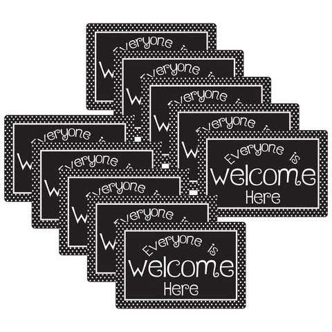 Computer Mouse Pad, 8" x 10", Everyone is Welcome Here, BW Dots, Pack of 10