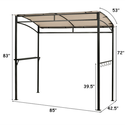 7 x 4.5 Feet Grill Gazebo Outdoor Patio Garden BBQ Canopy Shelter-Beige