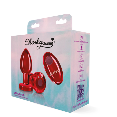 Cheeky Charms - Rechargeable Vibrating Metal Butt Plug With Remote Control