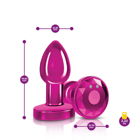 Cheeky Charms - Rechargeable Vibrating Metal Butt Plug With Remote Control