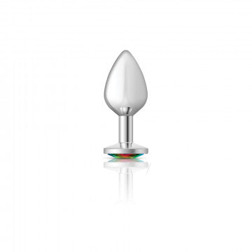 Cheeky Charms Round Rainbow Silver Plug