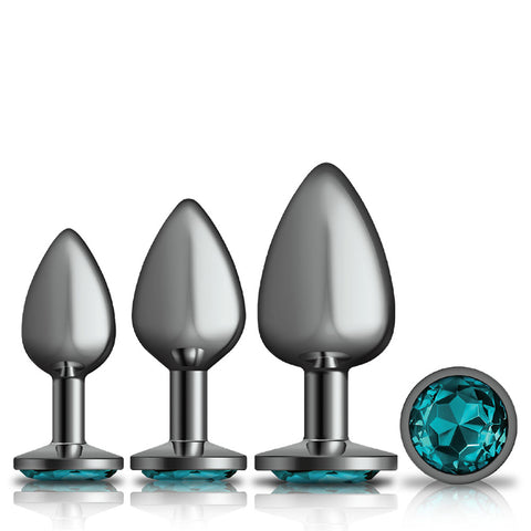 Cheeky Charms - Metal Butt Plug Gunmetal - Round - - Anal Trainer Kit