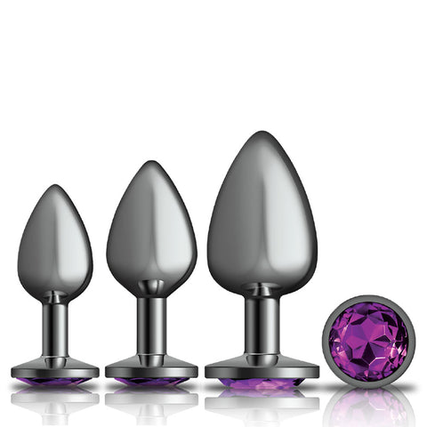 Cheeky Charms - Metal Butt Plug Gunmetal - Round - - Anal Trainer Kit