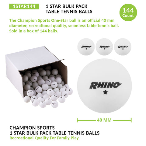 One-Star Table Tennis Ball, Pack of 144