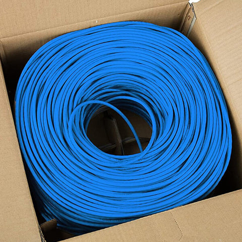 1010-N Cmple - Cat5e Ethernet Cable 1000ft Gigabit Network Cat 5e Bulk Unshielded Twisted Pair (UTP), Solid 24AWG CMR 350 MHz Blue