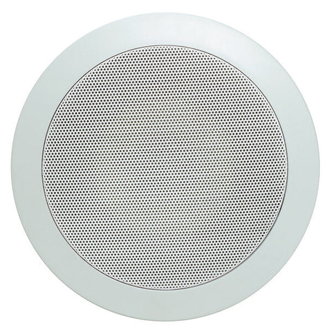 1244-N Cmple - Premium In-Wall/In-Ceiling 5.25inch Speakers 2-Way Surround Sound, Aramid FIber Speakers Suitable for use in Humid Indoor/Outdoor areas - Bathroom, Kitchen  White Paintable Grille, (Pair) Round