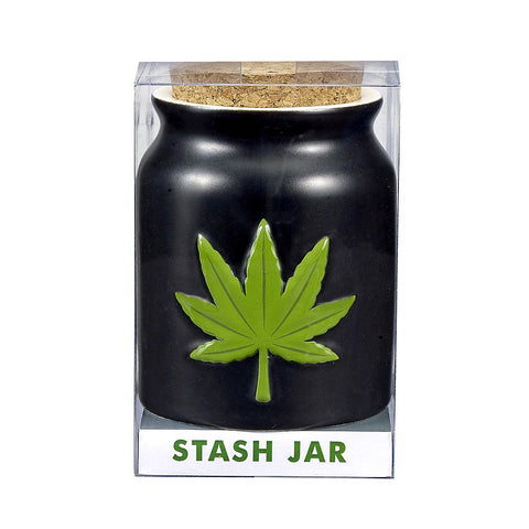 Green Leaf Stash Jar