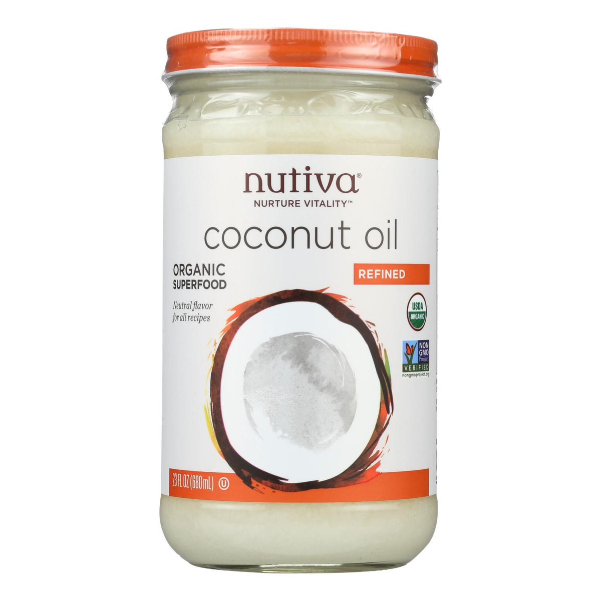 Nutiva Organic Coconut Oil - Refined - Case Of 6 - 23 Fl Oz.