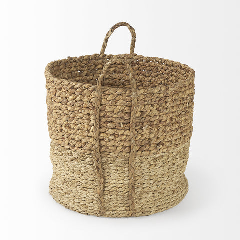 Set Of Three Two Tone Wicker Storage Baskets