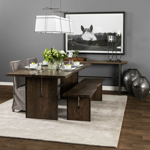 84X38 Brown Solid Wood Top And Base Dining Table