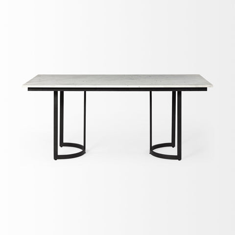 Modern Marble and Metal Dining Table