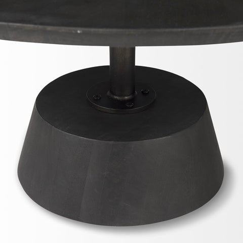 Black Wooden Pedestal Base Coffee Table