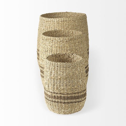 Set Of Three Detailed Wicker Storage Baskets