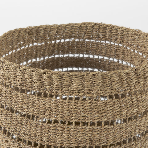 Set Of Two Woven Wicker Storage Baskets