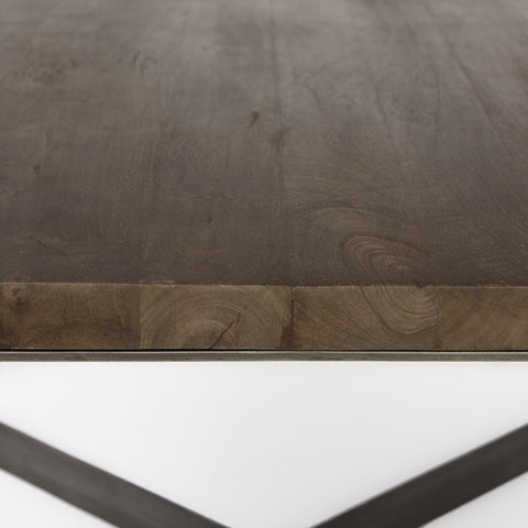 Dark Brown Wood And Metal Coffee Table