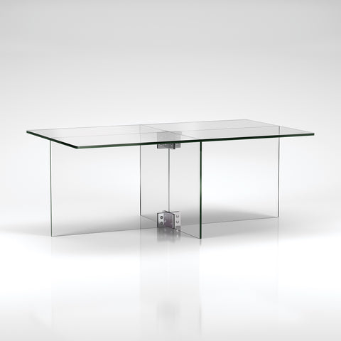 24" Clear Glass Rectangular Coffee Table