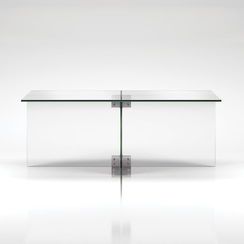 24" Clear Glass Rectangular Coffee Table