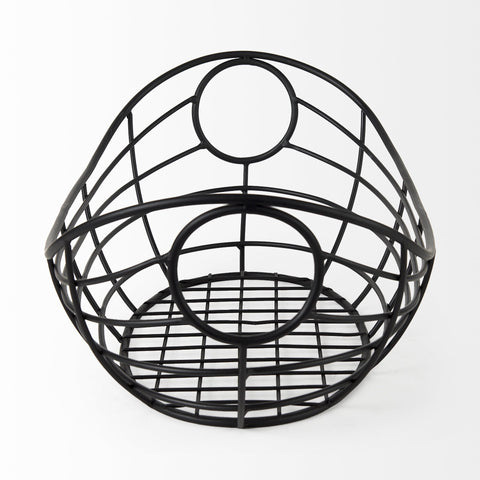 Black Metal Boat Shaped Basket