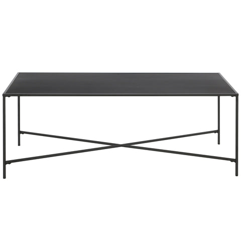 48" Black Steel Rectangular Coffee Table