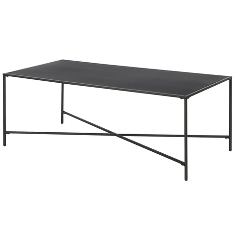 48" Black Steel Rectangular Coffee Table