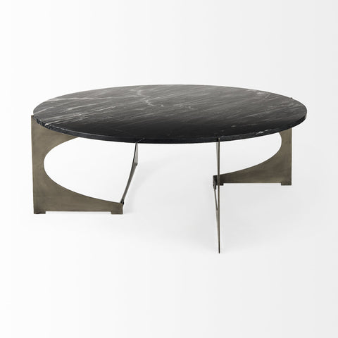 Contemporary Black Marble Coffee Table