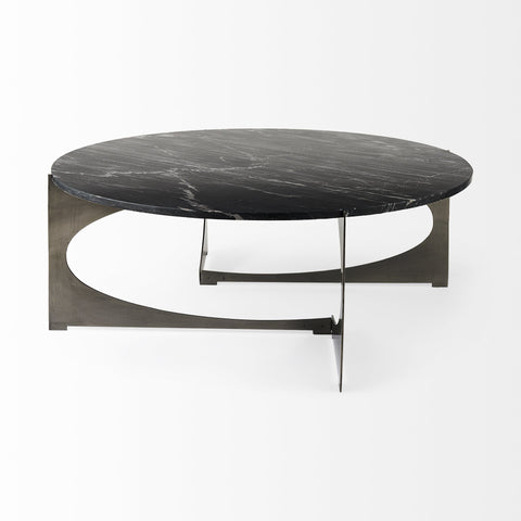 Contemporary Black Marble Coffee Table