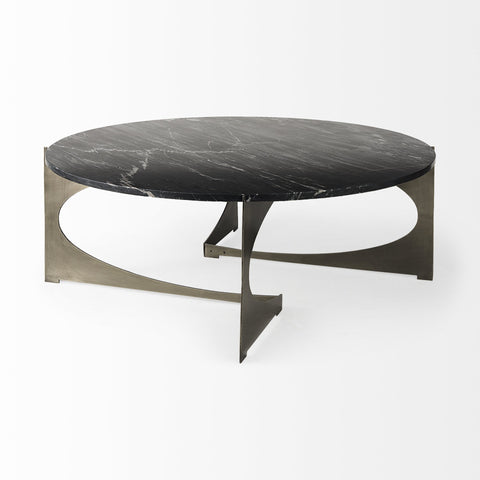 Contemporary Black Marble Coffee Table