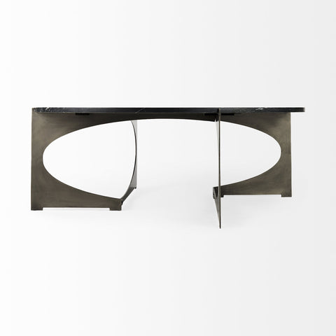 Contemporary Black Marble Coffee Table