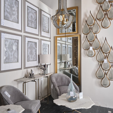 Irregular White Marble Top And Gold Metal Base Coffee Table