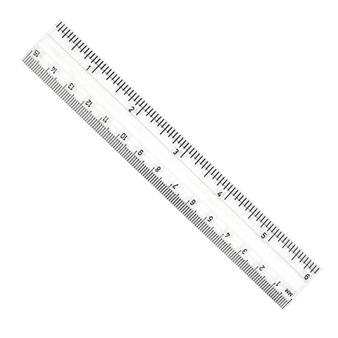 Plastic Ruler, 6", Inches/Metric, Clear, Pack of 48