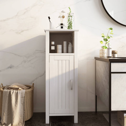 1-Door Freestanding Bathroom Cabinet with Open Shelf