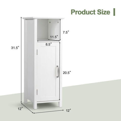 1-Door Freestanding Bathroom Cabinet with Open Shelf