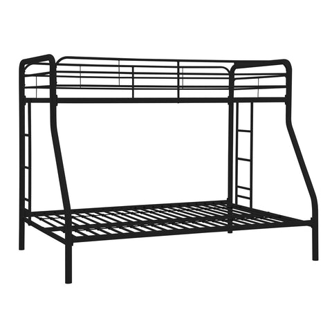 Twin over Full size Bunk Bed in Sturdy Black Metal