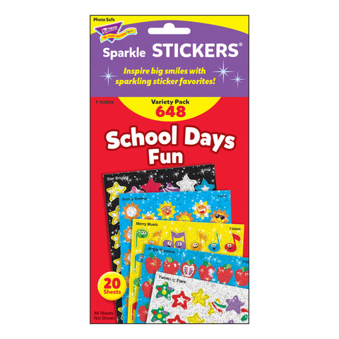 School Days Sparkle Stickers® Variety Pack, 648 ct