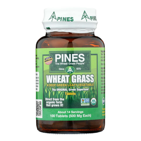 Pines International Organic Wheat Grass - 500 Mg - 100 Tablets