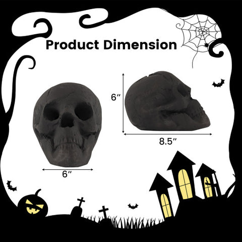 Halloween Fire Pit Skull Halloween Decoration-Black