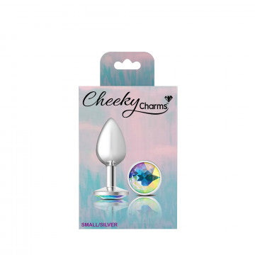 Cheeky Charms Round Clear Iridescent Silver Plug