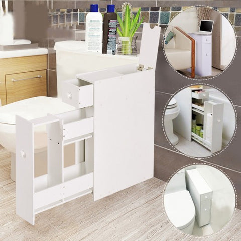 White Bathroom Cabinet Space Saver Storage Organizer