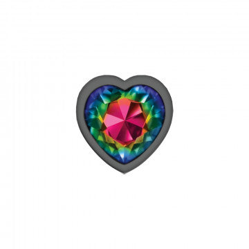 Cheeky Charms Heart Rainbow Gunmetal Butt Plug