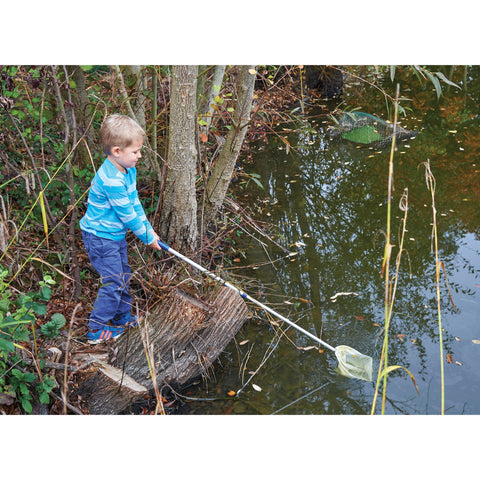 Telescopic Pond Net - Extendable Handle 20" to 40" - Strong, Lightweight Aluminum with Fine, Knotless Mesh