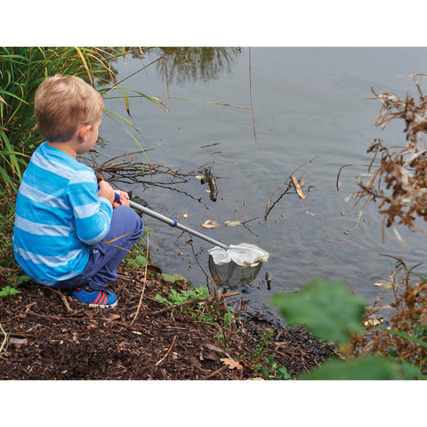 Telescopic Pond Net - Extendable Handle 20" to 40" - Strong, Lightweight Aluminum with Fine, Knotless Mesh