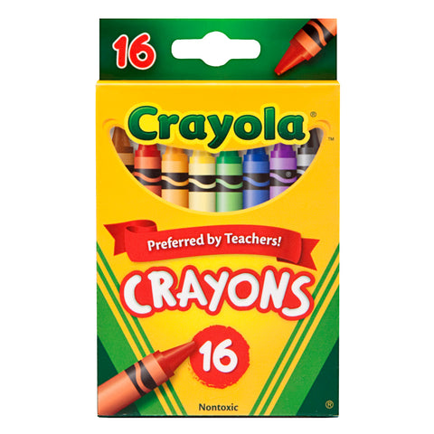 Crayons, Regular Size, 16 Per Box, 8 Boxes