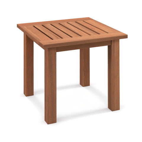 Patio Hardwood Square Side Table with Slatted Tabletop