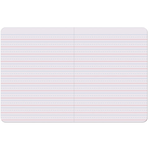 Primary Composition Book, Book Bound, D'Nealian Grades/Zaner-Bloser, 1/2" x 1/4" x 1/4" Ruled, 9-3/4" x 7-1/2", 100 Sheets, Pack of 6