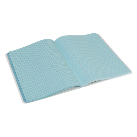 Dual Ruled Composition Book, Blue, 1/4" Grid & 3/8" Wide Ruled, 9-3/4" x 7-1/2", 100 Sheets, Pack of 12