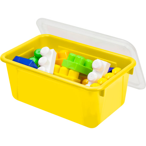 Small Cubby Bin with Cover, Classroom Yellow